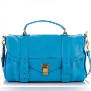 Proenza Schouler Blue Leather Tiny PS1 Top Handle Bag NEW WITHOUT TAG